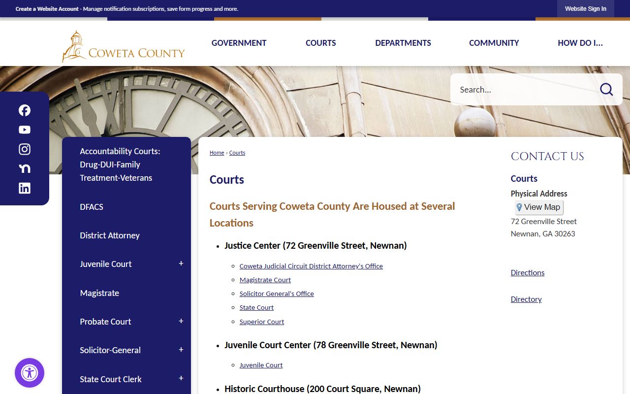 Coweta County court records courts landing page