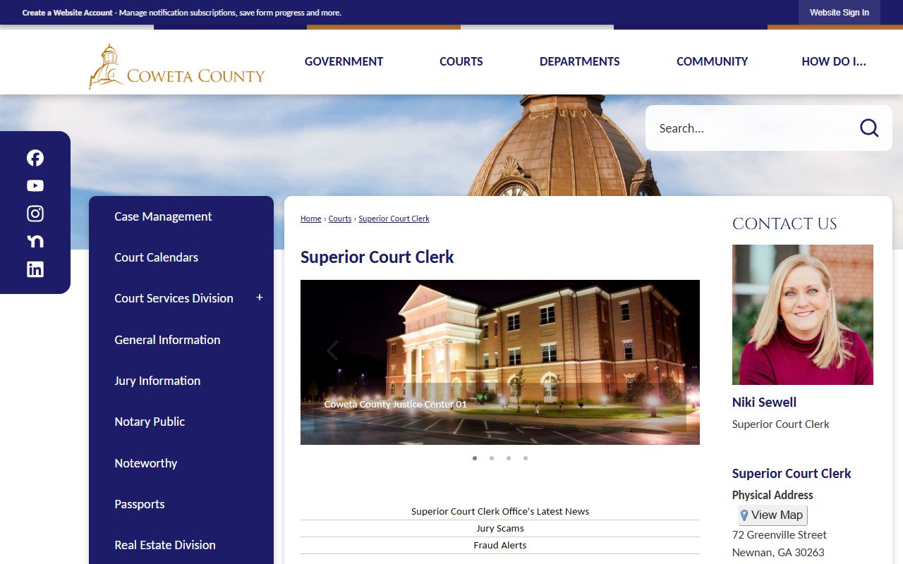 Coweta County court records Superior Court Clerk page