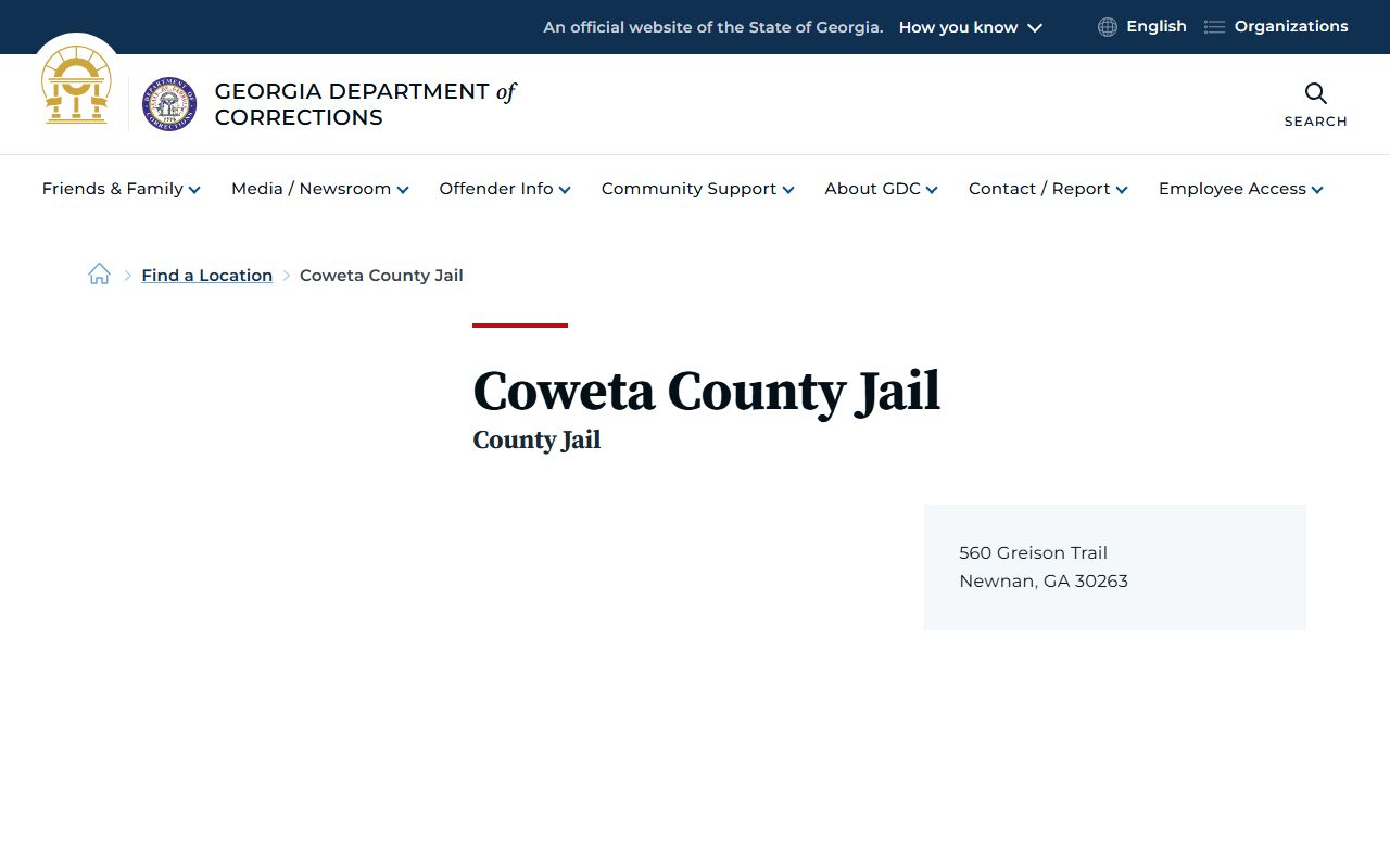 Coweta County warrant search separate Georgia DOC jail listing