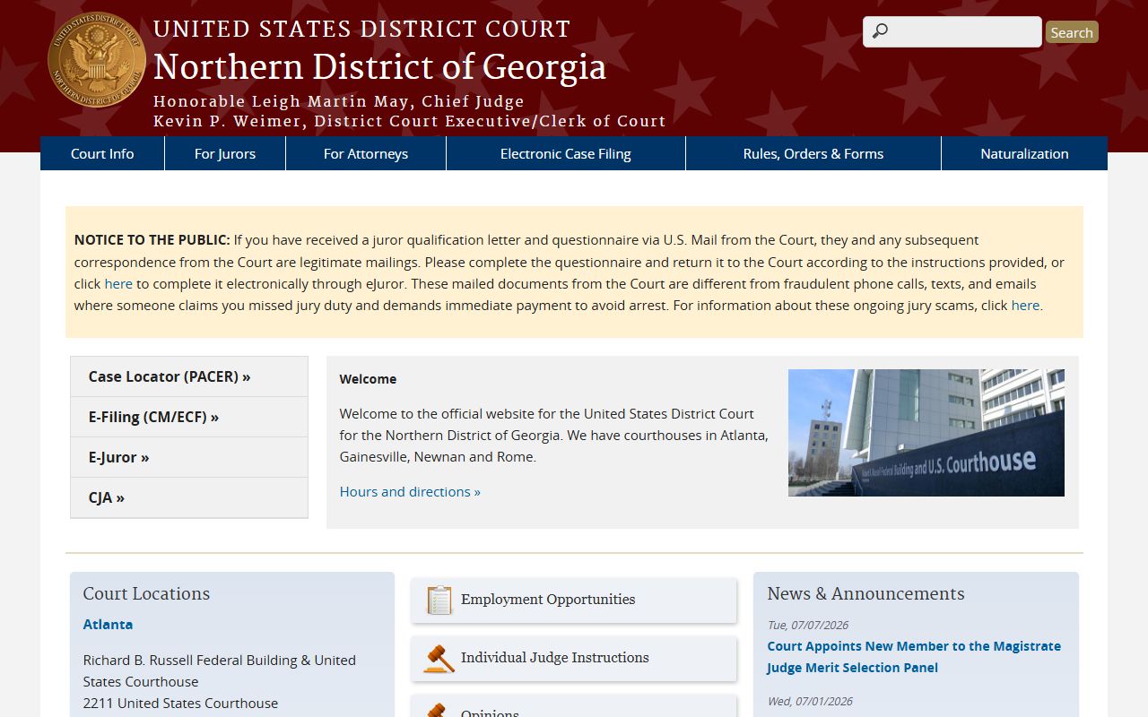 Coweta County Superior Court records federal district court source