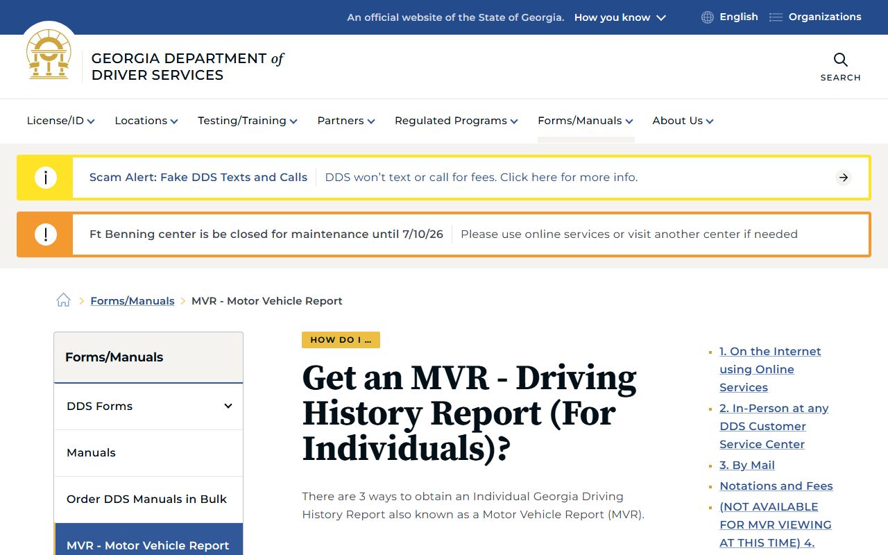 Coweta County traffic court records Georgia DDS motor vehicle report source